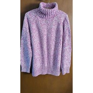 NEW Turtleneck Sweater XL Route 66 Heavy Cotton Blend Heather Red / Pink